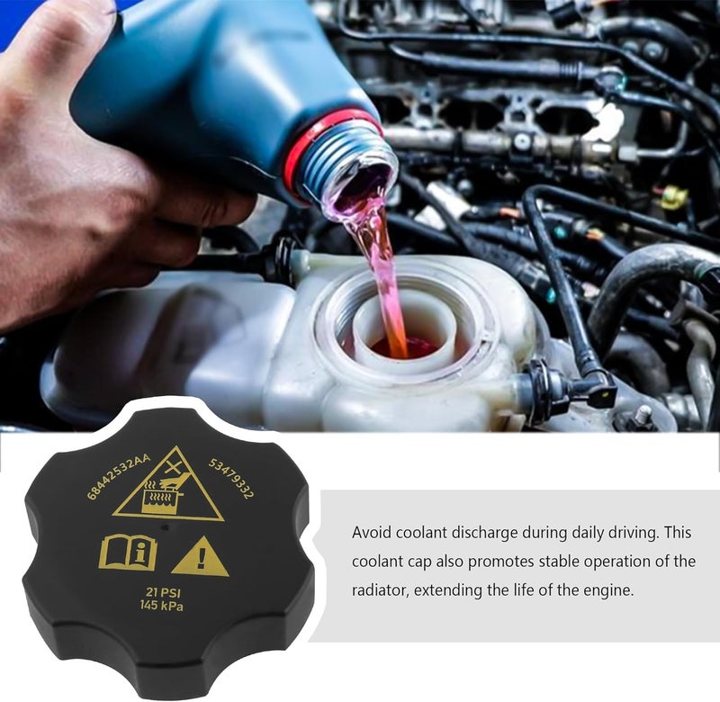 Stacool Car Radiator Cap Replacement OEM#68442532aa,53479332,Coolant Reservoir Cap Compatible with Chrysler Dodge Jeep Ram,Standard Car Accessories Radiator Cover Easy to Mounting - Image 4